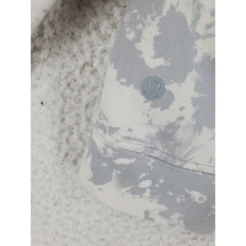 Lululemon City Sweat Pullover Hoodie Mens M Gray White Tie Dye Drawstring - Picture 13 of 15